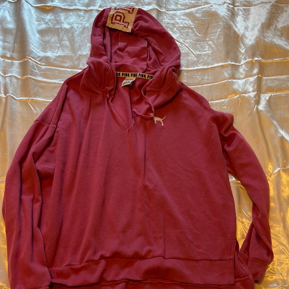 Pink pull over hoodie